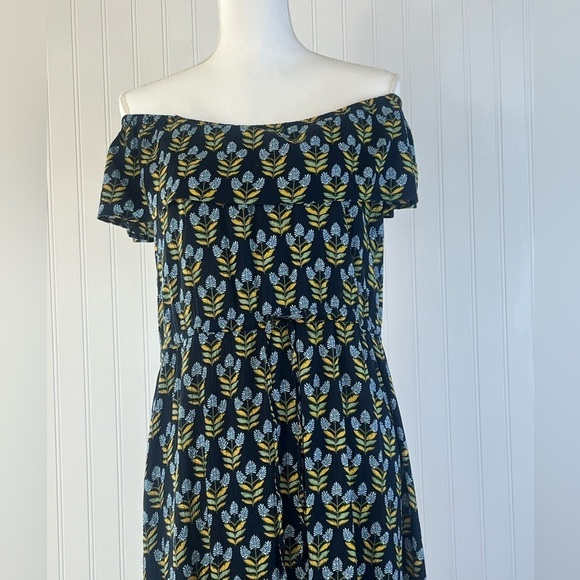 Style & Co Floral Print Gauze Tiered Maxi Dress Blue Size Medium Boho maxi dress - Picture 8 of 14